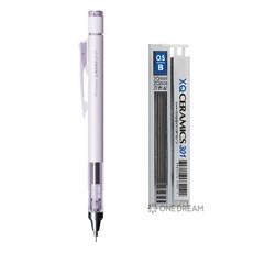 [원드림]톰보 모노그래프 클리어 매트 샤프 0.5mm 샤프심 0.5mm B, 매트퍼플+샤프심