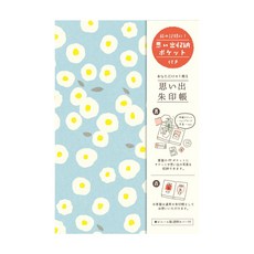 莫莫日貨日本製 古川紙工 朱印帳 御朱ښ帳 收納式 經摺裝筆記本 - 荷包蛋花 (附書套), 1個
