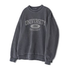 언더오프 UNDEROFF 피그먼트 오버핏 유니버시티 맨투맨 스웨트