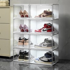 HK sell 베일 LED 진열 정리함 투명 보관함 가방 피규어 신발 운동화 케이스, 가로형, 1개