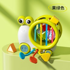 蝸牛塞塞樂拉拉樂嬰兒早教手指精細形狀配對玩具新生幼兒益智玩具, 1個, 現貨-蝸牛塞塞樂-綠色【禮盒裝】:1