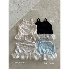 THELALA 蕾絲紗細肩背心 兒童細肩帶背心 女童上衣