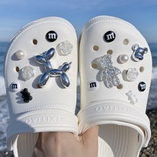 동행 실버 벌룬독 파츠 15pcs 세트 진주 곰돌이 장식 장미 악세사리