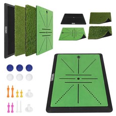 골프 히팅 매트 트레이닝 시스템 스윙 패스 피드백을 위한 3-in-1 트레이닝 매트 페어웨이 미끄럼 방지 튼튼한 고무 베이스가 있는 거친 매트 골퍼 초보자 및 프로용, 골프 히팅 매트 트레이닝 시스템, 스윙 패스 피드백을