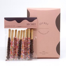 11cm 빼빼로 포장 상자 종이택 봉투 세트 (SECRET PINK) (상자5P+택10P+봉투10P), 1개