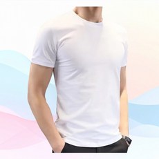 남녀공용 무지 반팔 라운드 티셔츠 심플 빅사이즈