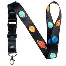 Smart School Educational Products 열쇠 및 ID 배지용 퀵 릴리즈 버클이 있는 다채롭고 재미있는 학교 랜야드 자폐증 인식 표준, 공간