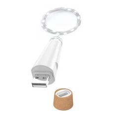 호환2m 20 LED 코르크 병 요정 라이트 USB 충전식 실내 장식 문자열 램프 침실 홈 파티 웨딩 크리스마스, 01 white light, 03 1개, 01 white light