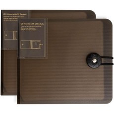 CD 케이스 12개 용량 CDDVD 홀더 지갑 하드 플라스틱 DVD 디스크 저장 바인더 차량 가정 사무실 여행용 2개 검정, Translucent coffee, 2