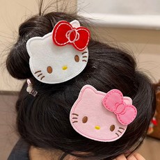 고양이 헤어 벨크로 2종 세트 (화이트/핑크) 메이크업 잔머리 고정 헤어 벨크로 패치, 1개, 화이트+핑크