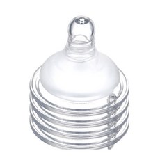 柔軟矽膠奶嘴，0個月以上適用，防脹氣設計，寶寶健康首選, 寬口十字孔XL，4入, 1個