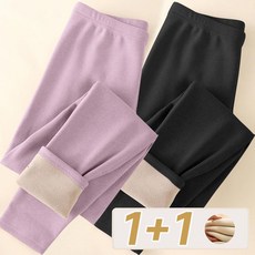 1+1 여성 보온 레깅스 내복 팬츠 무봉제 기모 타이츠 내의 하의 봄 가을 이너 보들보든 타이즈 긴바지 따뜻한데 융털 기모 홈웨어 보온 팬츠