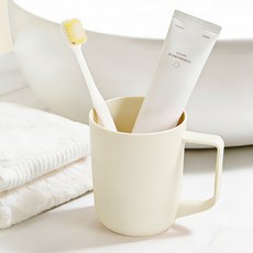 刷牙杯 漱口杯 家庭裝 簡約設計 宿舍用品 刷牙用具 洗漱套組 情侶款 牙刷架 浴室收納+奶白色+默認尺寸, 1個, 奶白色:默認尺寸