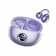 無線耳掛式耳機，運動藍牙耳機，高清音質，智能觸控，舒適佩戴，時尚簡約, 紫色, 智能語音降噪-久戴不累