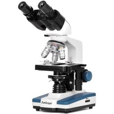 AmScope B120 시리즈 학생 및 전문가용 LED 쌍안경 복합 현미경 - 40X-2500X 배율 5MP USB 카메라 Siedentopf 헤드 포함, 5MP 카메라