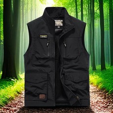 봄 가을 남성 멀티포켓 아노락 조끼 빅사이즈 얇은 낚시 조끼 베스트 아웃도어