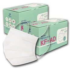 익투스 마스크 KFAD 비말차단 마스크 % 국산 대형 kf80필터 흰색, 50매, 2개, 화이트