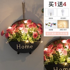 嘉義出貨 墻壁裝飾花 客廳牆面裝飾 臥室房間佈置 餐廳背景牆掛飾 壁掛式 仿真花裝飾 假花 仿真花掛飾 鐵藝花架 裝飾花, 鐵藝圓黑+紅色玫瑰