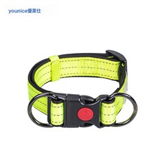 DFMEI 優萊仕 狗狗項圈脖圈牽引可調節小型犬大中型犬夜光頸圈寵物用品, 1個, 熒光黃綠