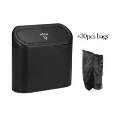 자동차 쓰레기통 차량 쓰레기 먼지 케이스 보관함 ABS 스퀘어 프레싱 쓰레기통 자동차 인테리어 액세서리, 2)Trash can