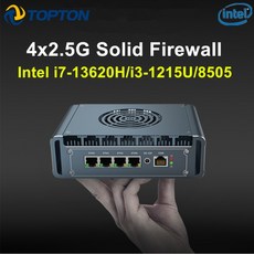 토프톤 메탈 방화벽 라우터 인텔 i7 13620H i3 1215U 8505 4x25G LAN i226-V DDR4 NVMe Proxmox pfSense OP, 03 No Ram No Storage, 01 China Mainland, 01 i7-1195G7