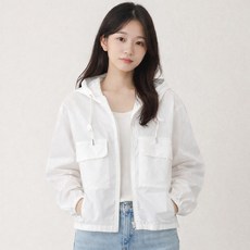 클로버스토리즈 자연주름 배살커버 가오리 오버핏 경량 후드 집업 바람막이 자켓