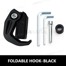 오토바이 헬멧 홀더 CNC 알루미늄 수하물 가방 행거 스쿠터 가제트 장갑, Bla, 1개