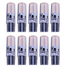 PNNNU 10피스 T10 LED 스트로브 조명 194 LED 전구 W5W 24SMD 듀얼 모드 스트로브 스테디 온 12V 자동차 트럭 응급 차량용 413550, 화이트