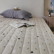 룸마이룸 전기 온수 매트커버 19종 모음 S Q 온열 전기장판 전기매트 라텍스 탄소매트 요커버, 05_테디_베이지