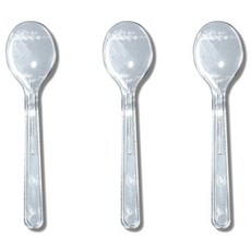 9cm 투명 미니 아이스크림 스푼 벌크포장 일회용 플라스틱 스픈, 1개, 1000개