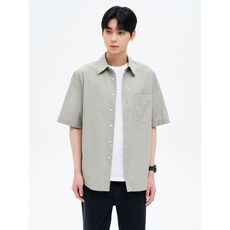 에잇세컨즈 8SECONDS 60수 코튼 포플린 오버핏 반소매 셔츠 카키 425465LY4H 141731