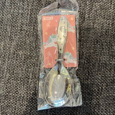 KOM兒童316不鏽鋼餐具便攜組 湯匙叉勺子 短柄 幼兒園 可愛卡通 3-7歲適用, kom獨角獸匙2 隻（無盒）, 1個, 匙