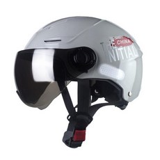 초대형 반모 헬멧 전동킥보드 안전모 빅사이즈 여름용 통풍 경량 헬멧, 1개, 업그레이드그레이-자외선차단짧은안경80대두