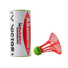 VICTOR 勝利 B-ASII 戶外塑膠羽球 耐用室外羽毛球, 1個, 霓虹紅, 3個裝