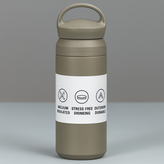 레디박스 손잡이 스탠 텀블러 진공 보온 보냉 이중컵 캠핑용 물병 아이스 워터보틀, 1개, 350ml, 그레이