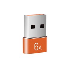 삼성에 적합한 PC용 USB 3.0 to 타입 C 암 어댑터 자동차 충전 커넥터 액세서리 6A OTG 변환기, Orange USB to TypeC, 1개