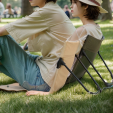 한강 피크닉 의자 캠핑용 등받이 접이식 리틀띵즈 휴대용 페스티벌 좌식 놀이동산 아웃도어, 1개, 올리브