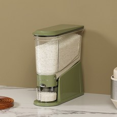 쬬린 투명한 원터치 틈새 쌀통, 그린, 1개