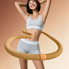 훌라후프 배 조이기 무소음 전체 커버형 다이어트 허리에 무리 없음 여성용 배 살 빼기 복부 감량 슬리밍 운동, 1개, 노란색, 1500g