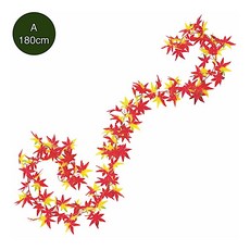 復古家 日本季節櫥窗佈置楓葉萬聖節仿真花吊飾裝飾品 (120cm/180cm), A, 紅色