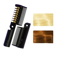 Easilydays 임시 헤어 초크 빗 염료 성인용 탁 가능한 컬러 메이크업 스포츠 이벤트 할로윈 크리스마스 생일 코스프레 축제 DIY 파티 06# 라이트 블루 [호환], 02# 골드