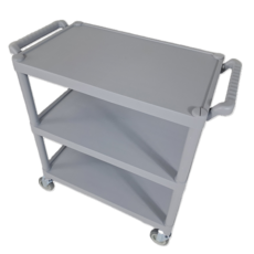 하은맘 프리미엄 3단 식당 업소용 이동 서빙카트 대형, 1개, 그레이