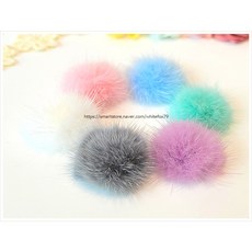 여우스토리 25미리밍크볼 밍크방울 털방울 밍크장식 리본공예재료 미니밍크볼 천연밍크 브로치밍크장식 하양여우, 1개, 그레이