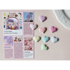 [자체제작](10개)21mm뽀글뽀글 크링클 파스텔 하트 싸개단추장식; 헤어핀재료 머리핀부자재 의류리폼 단추달기 싸개단추, 스카이블루