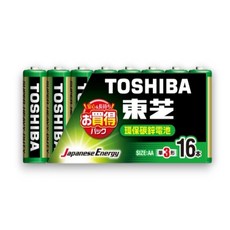 TOSHIBA 東芝 3號 AA 碳鋅電池, 1個, ３號（ＡＡ）－１６入,綠碳鋅