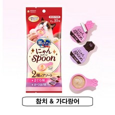 유니참긴노스푼 고양이 냥스푼 습식 간식 10개입, 혼합맛(참치/가다랑어), 100g, 6개