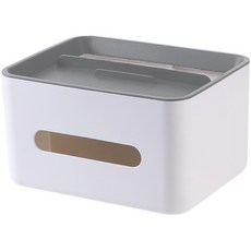 北歐風多功能面紙盒，桌面收納盒，可放手機多格收納衛生紙盒，簡約面紙盒, 北歐灰, 1個