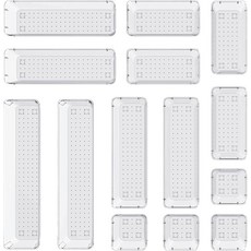 DCA 4 PCS 클리어 서랍 정리함 아크릴 메이크업 배니티 트레이 욕실 및 보관함 이상적인 선물, Lined Surface