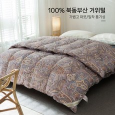 구스 다운 이불 솜 거위털 코튼 호텔침구 싱글 Q 사계절, D. 페이즐리B