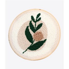 미니겟 펀치 니들 키트 만들기 프랑스 자수 도안 + 전용 바늘 세트, 원형, 식물과 자연, 1개